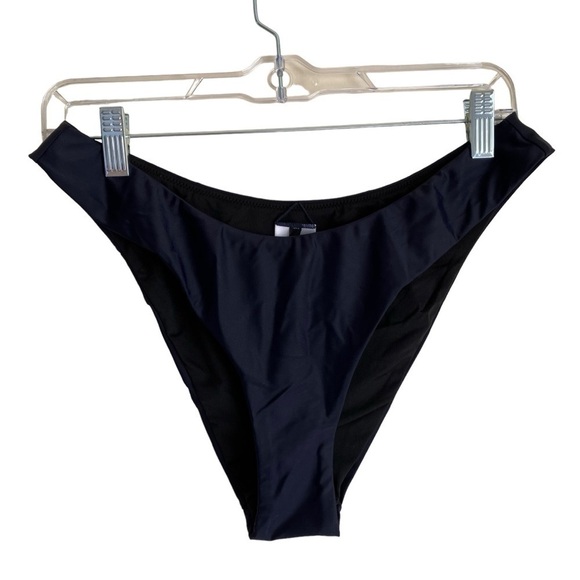 NWT J. Crew Navy Blue Curved Waist Cheeky Bikini Bottoms Minimalist Sz M - Picture 2 of 16